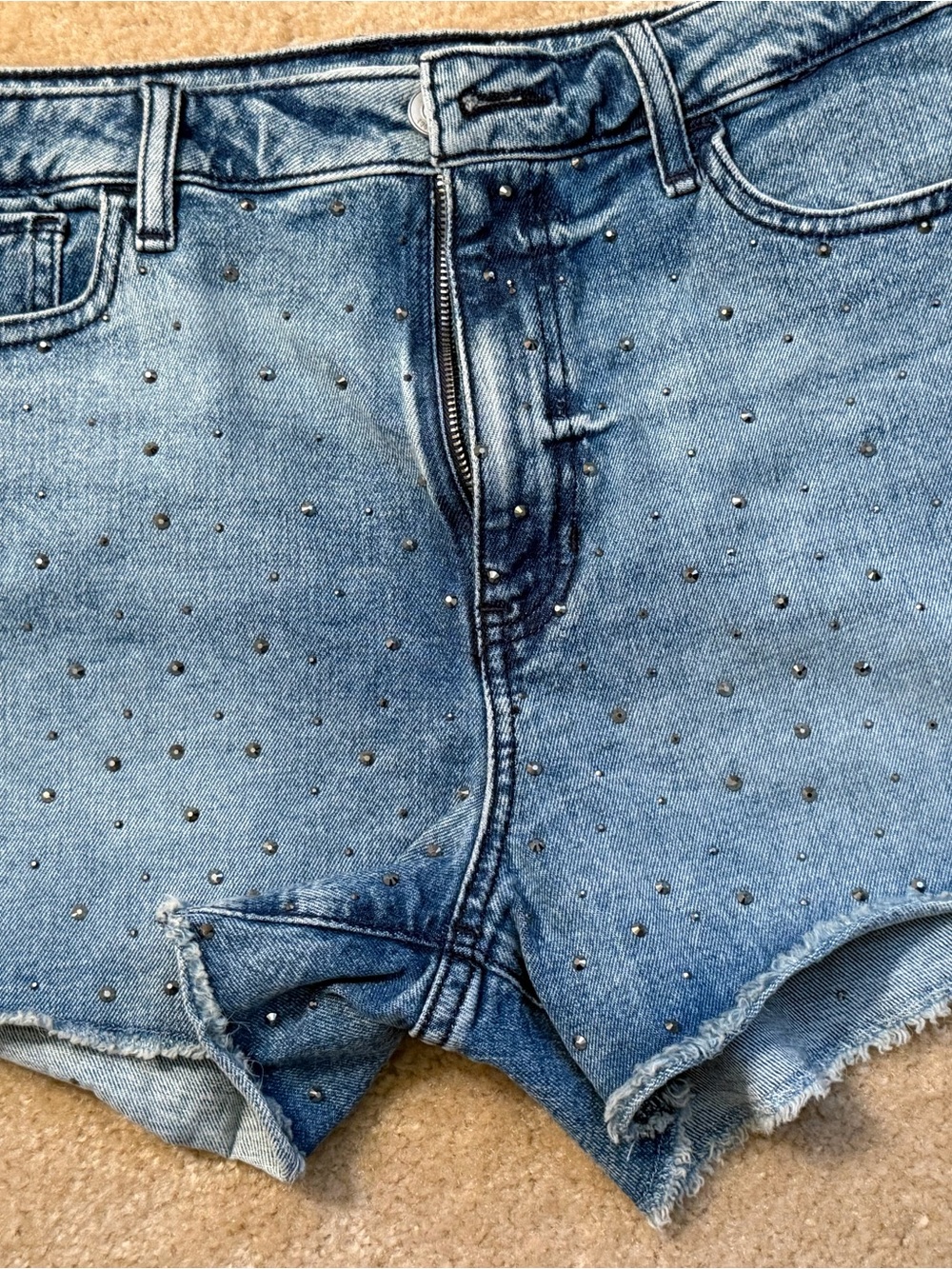 Guess Light Blue Denim Shorts with Subtle Silver Hardware